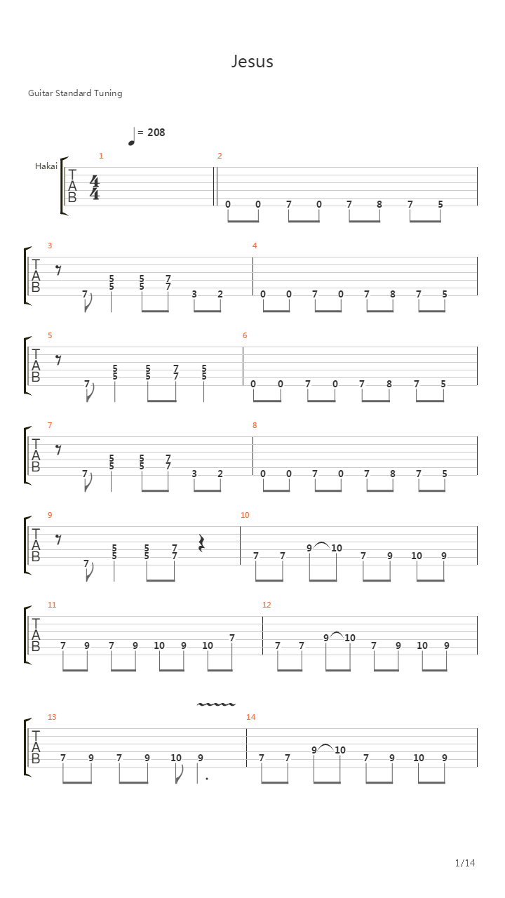 Jesus吉他谱