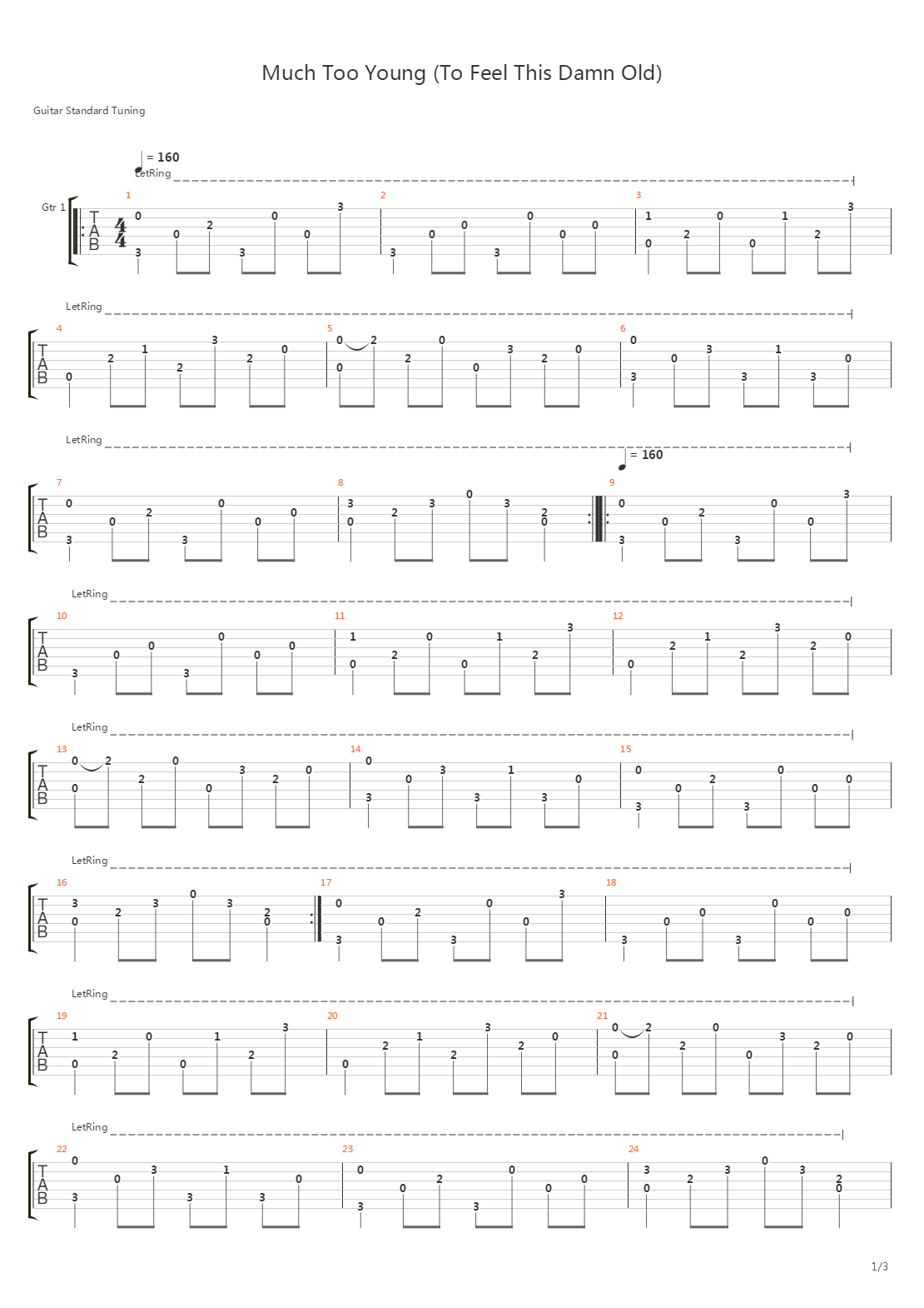 Much To Young (To Feel This Damn Old)吉他谱