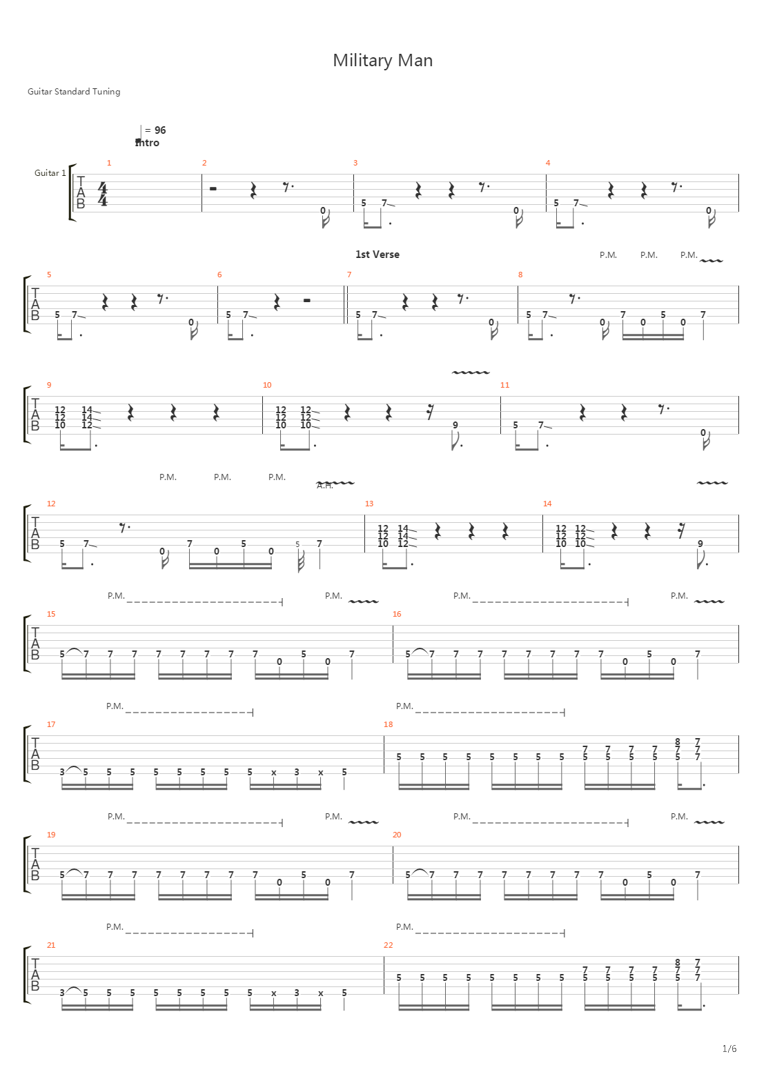 Military Man吉他谱