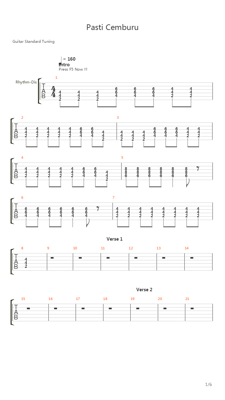 Pasti Cemburu吉他谱