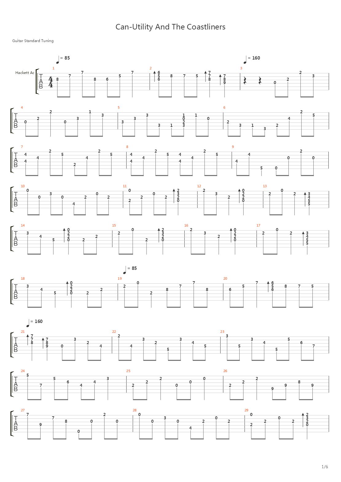 Can-Utility And The Coastliners吉他谱