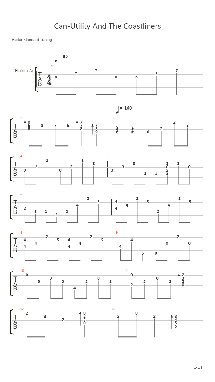 Can-Utility And The Coastliners吉他谱