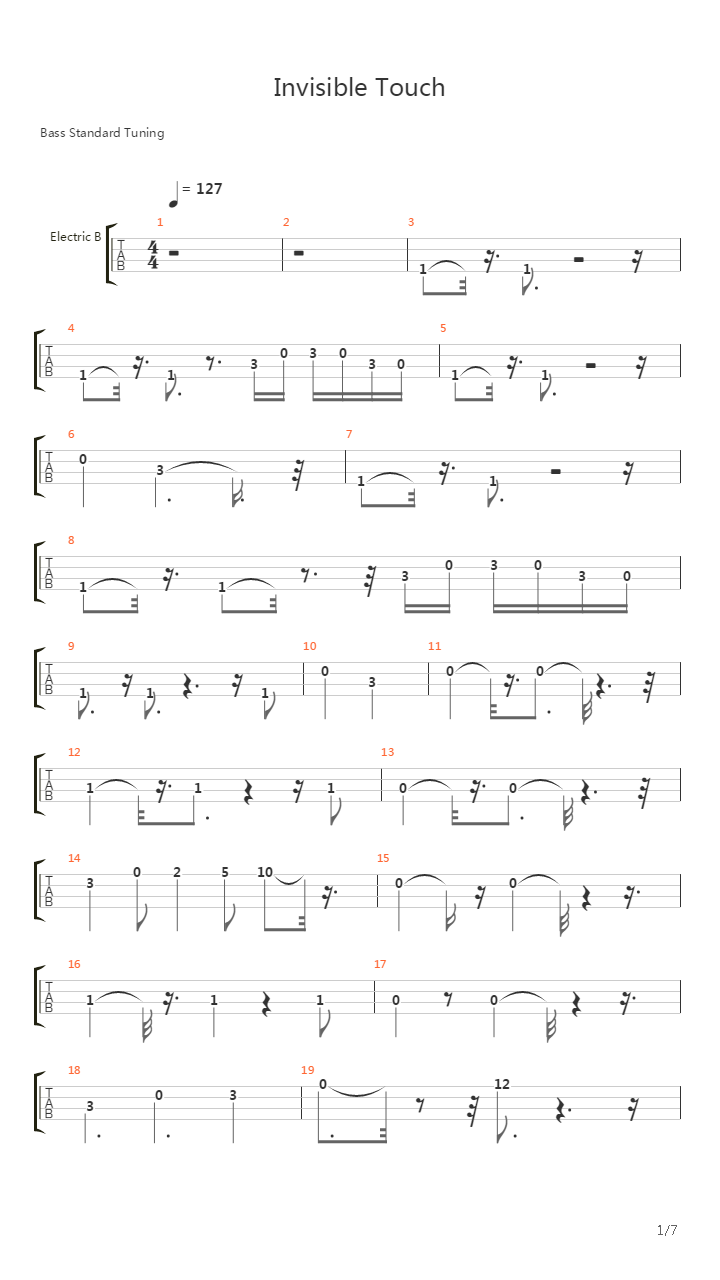 Invisible Touch吉他谱