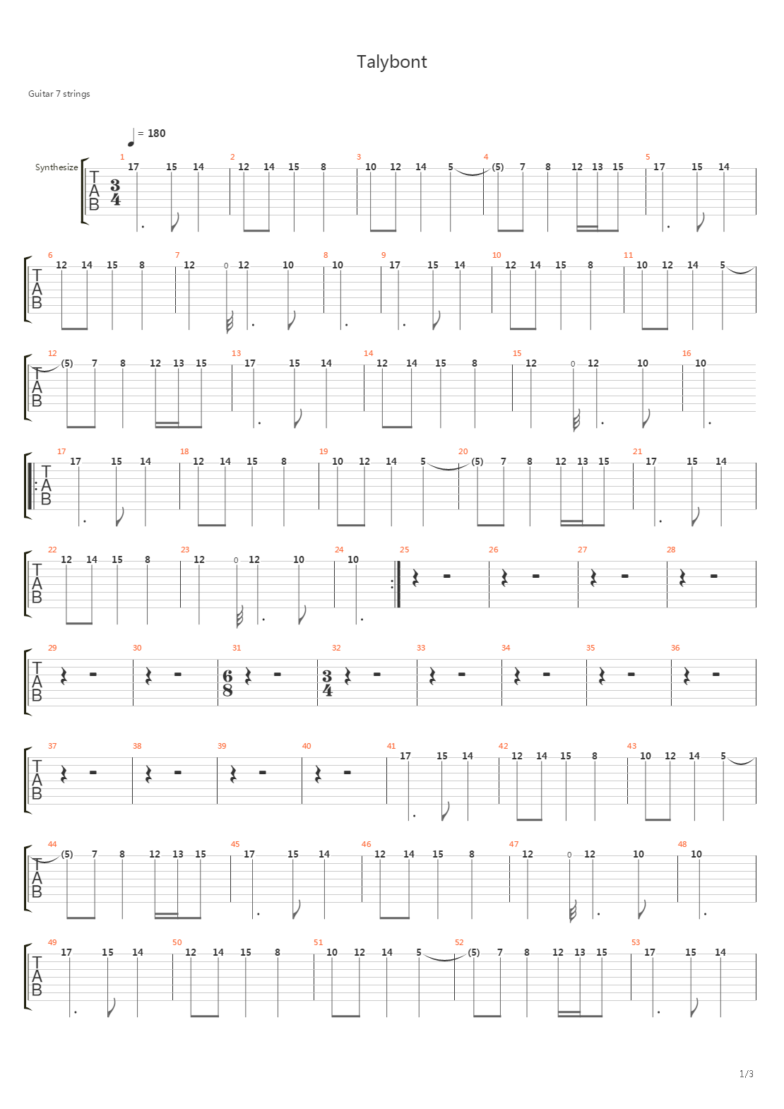 Talybont吉他谱