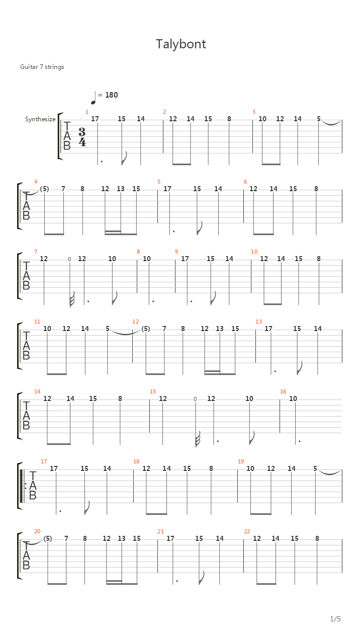 Talybont吉他谱