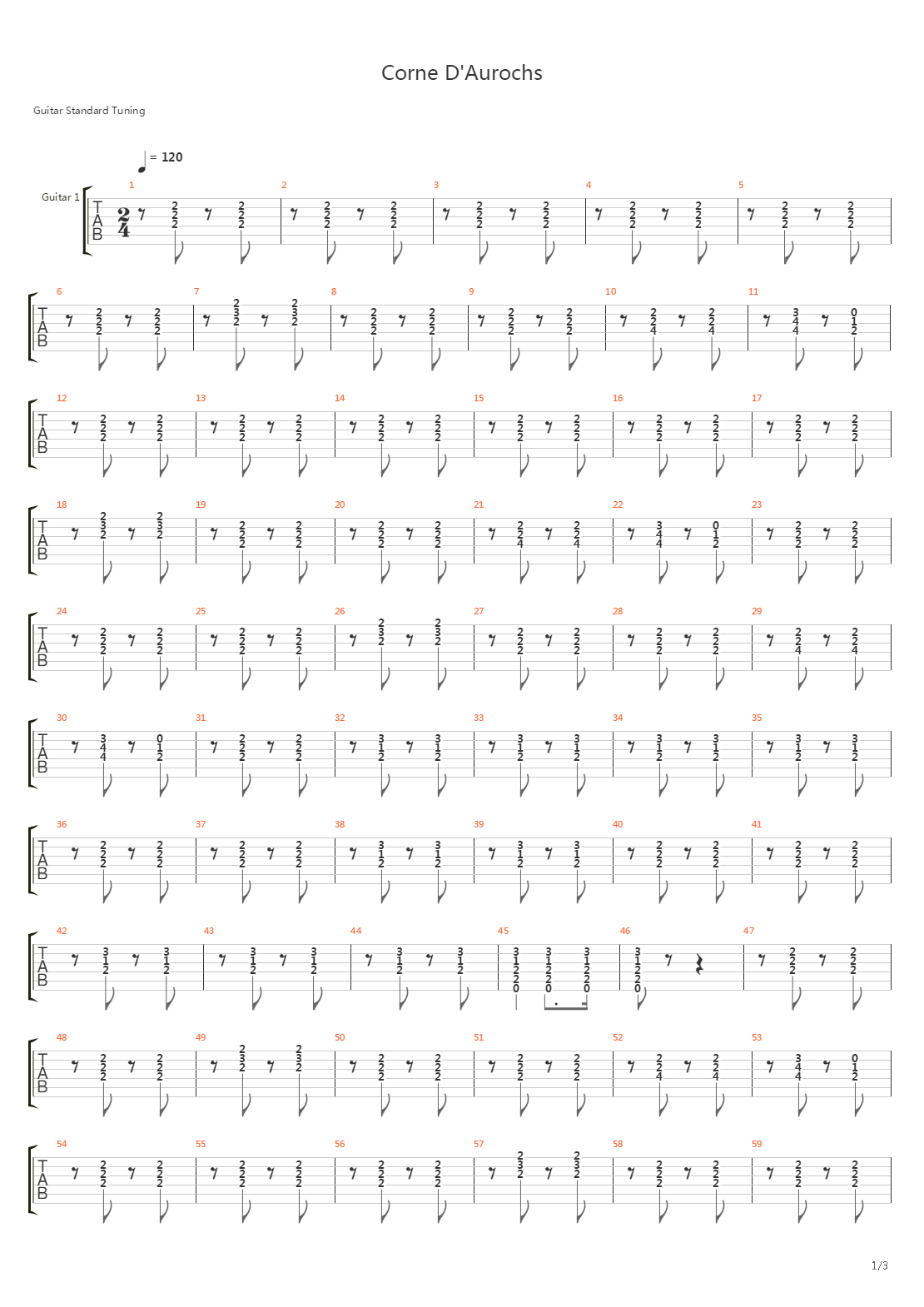 Corne D'aurochs吉他谱