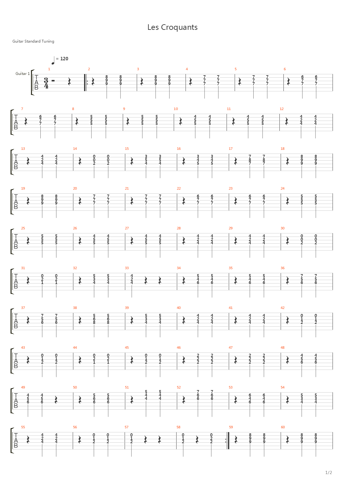 Les Croquants吉他谱