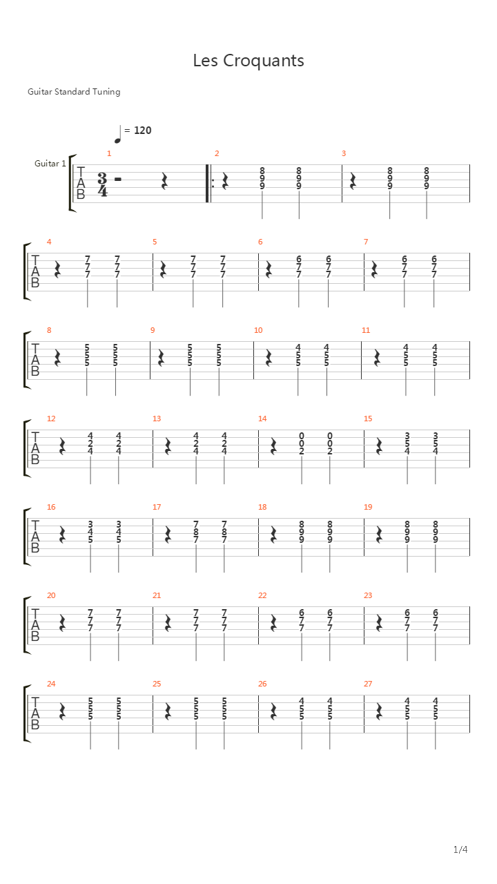 Les Croquants吉他谱