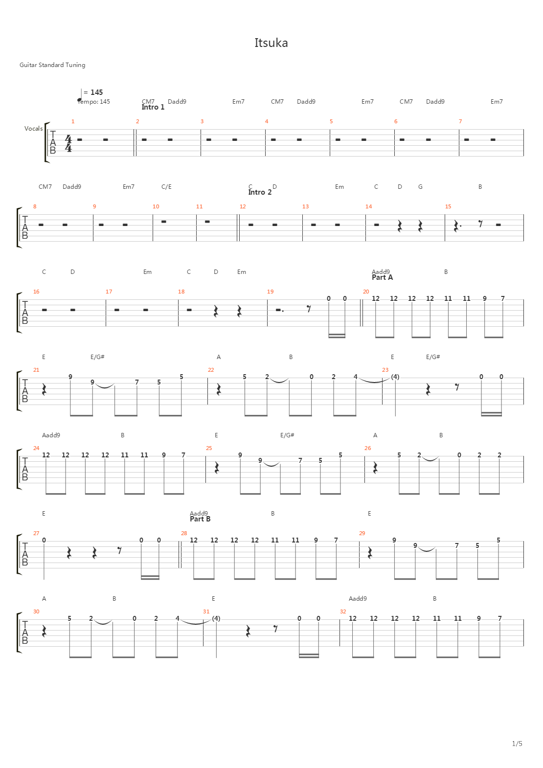 Itsuka吉他谱