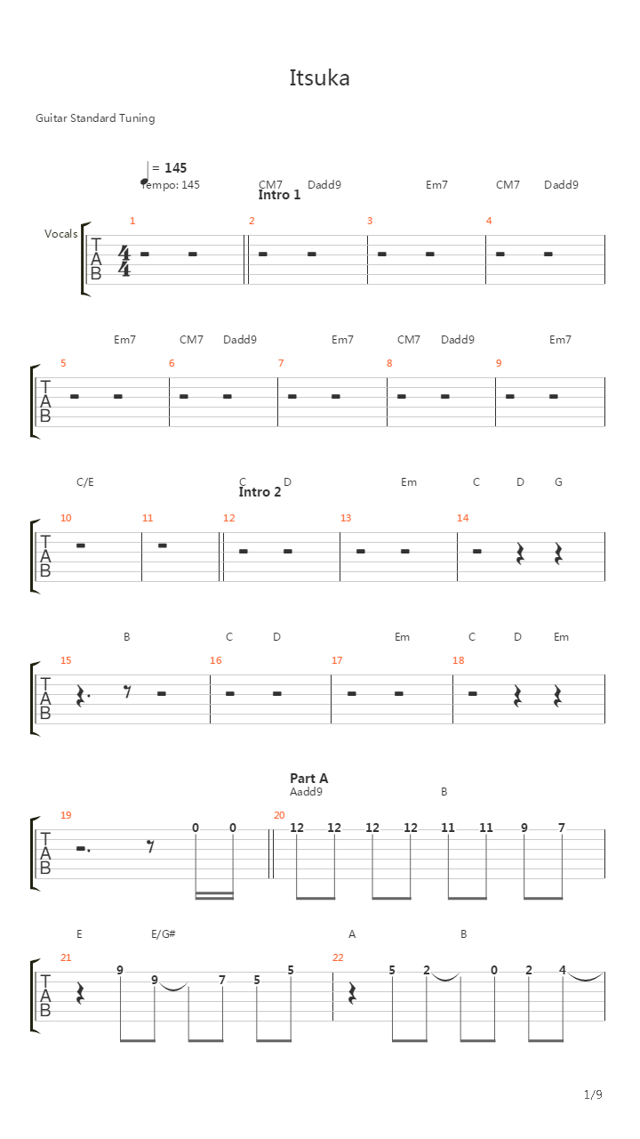 Itsuka吉他谱