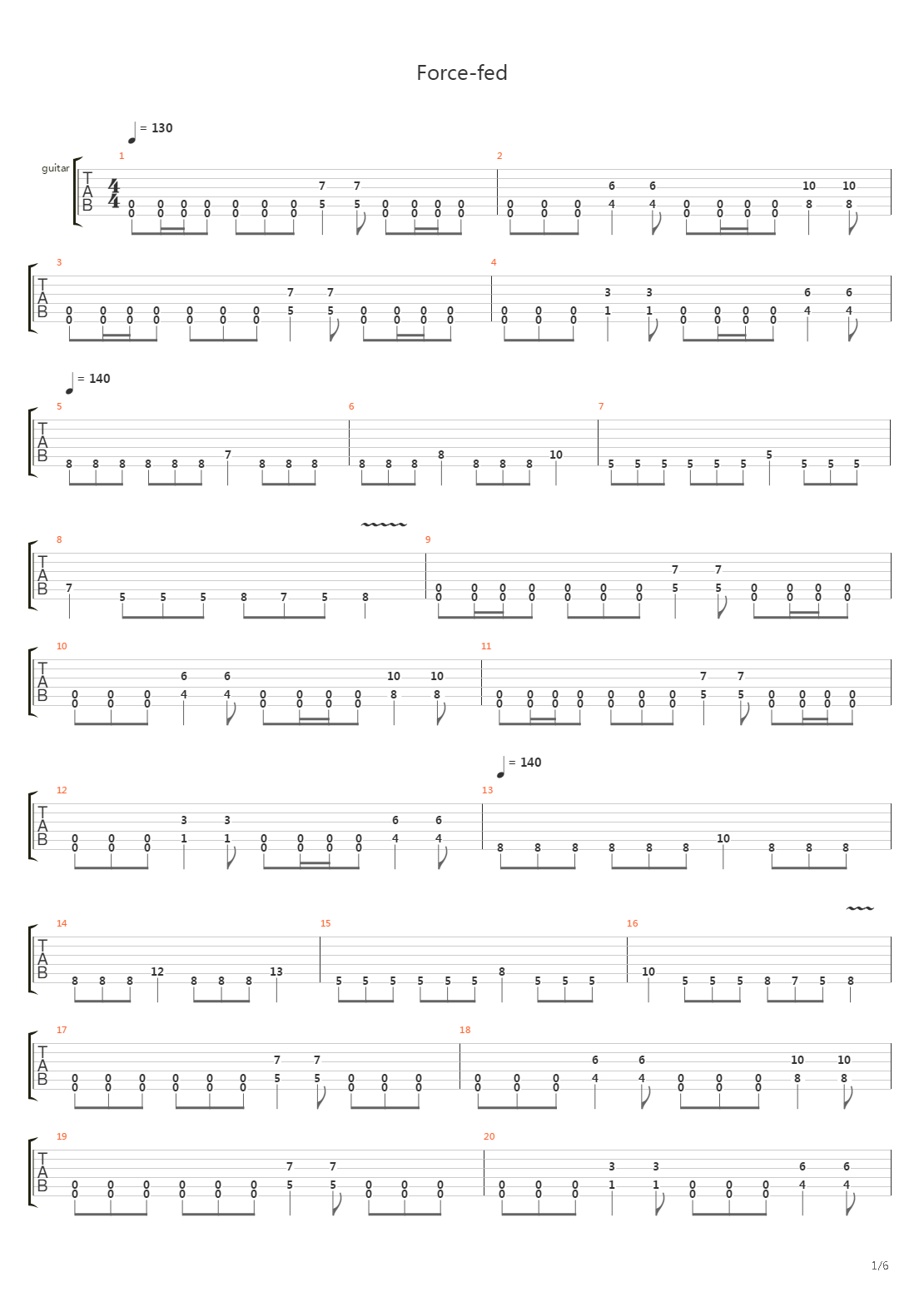 Force-Fed吉他谱