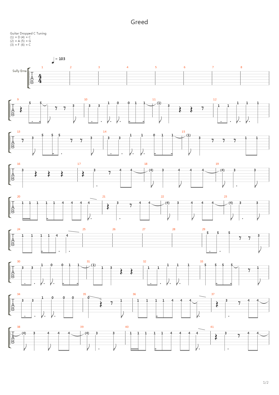 Greed吉他谱