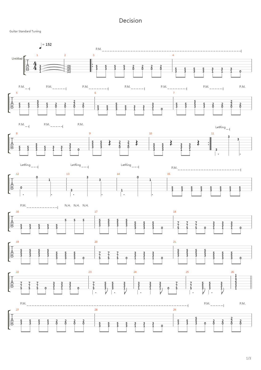 Decision吉他谱