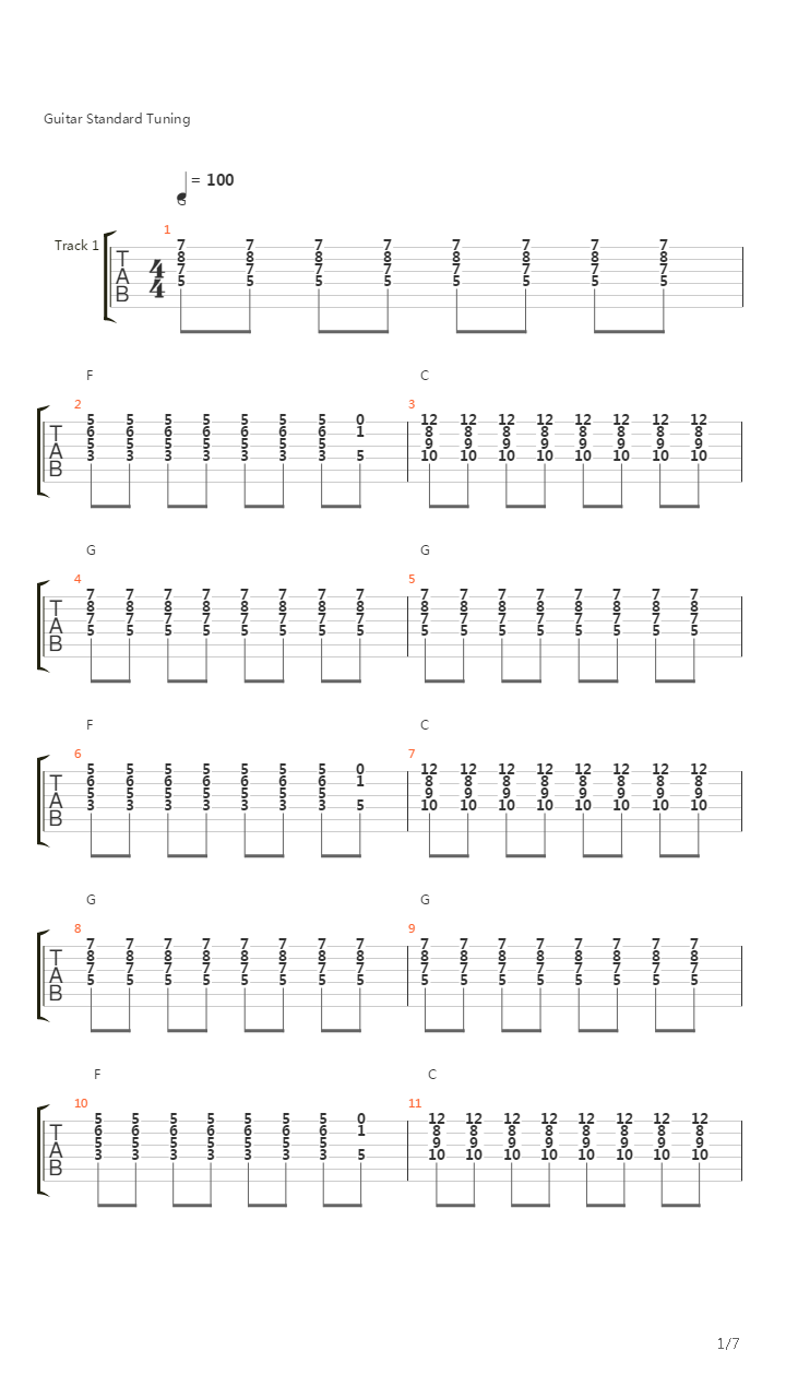 19-2000吉他谱