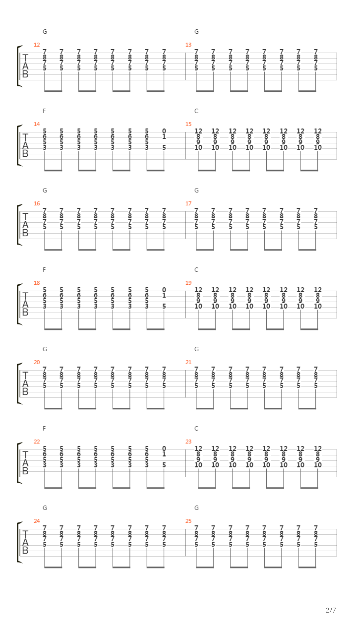 19-2000吉他谱