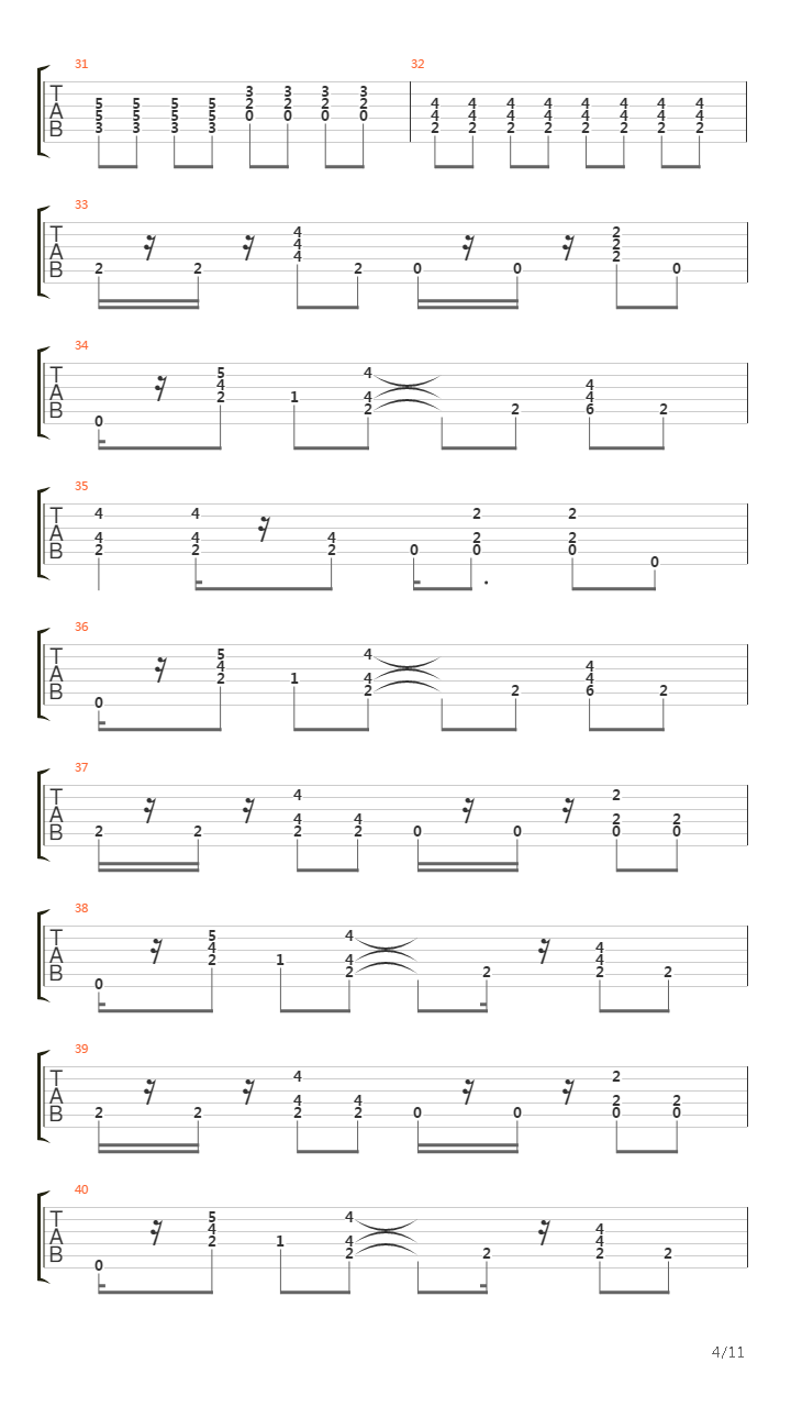 16吉他谱