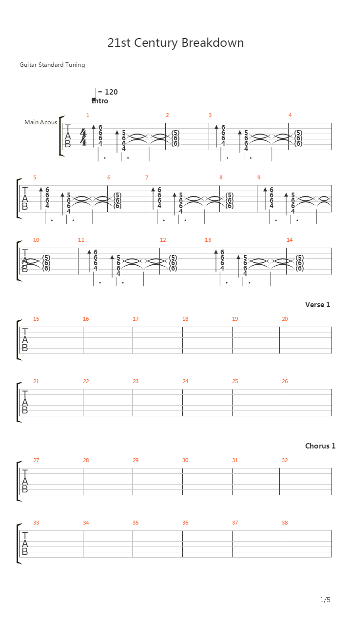 21st Century Breakdown (With Harmonies And Lyrics)吉他谱