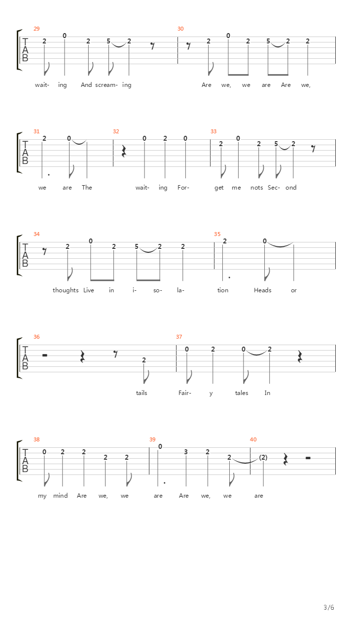Are We The Waiting吉他谱