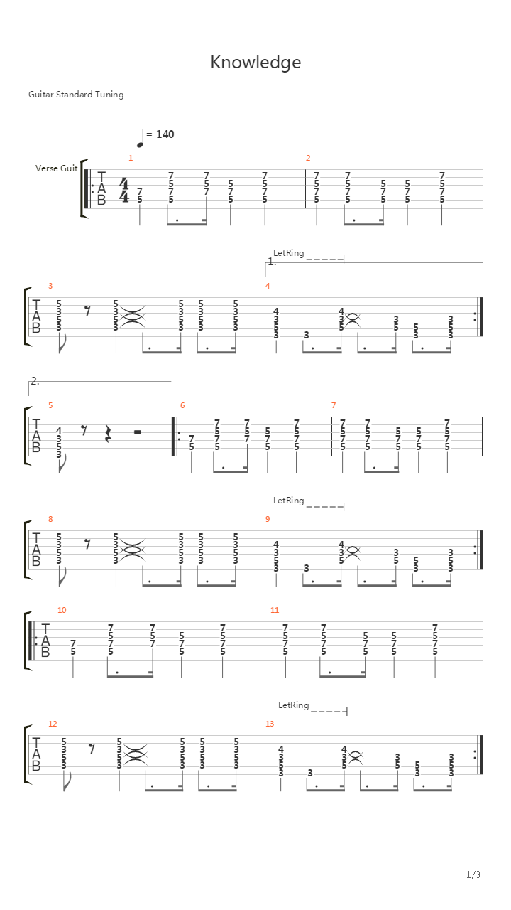 Knowledge吉他谱
