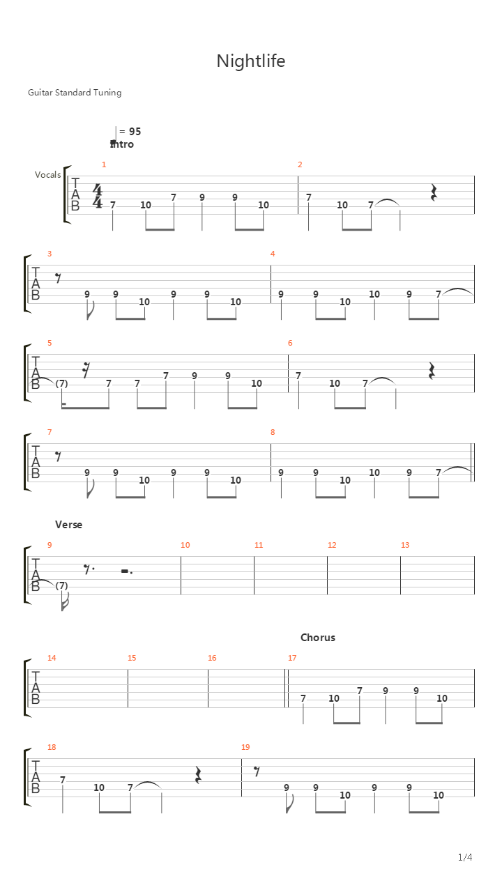 Nightlife (Feat. Lady Cobra)吉他谱