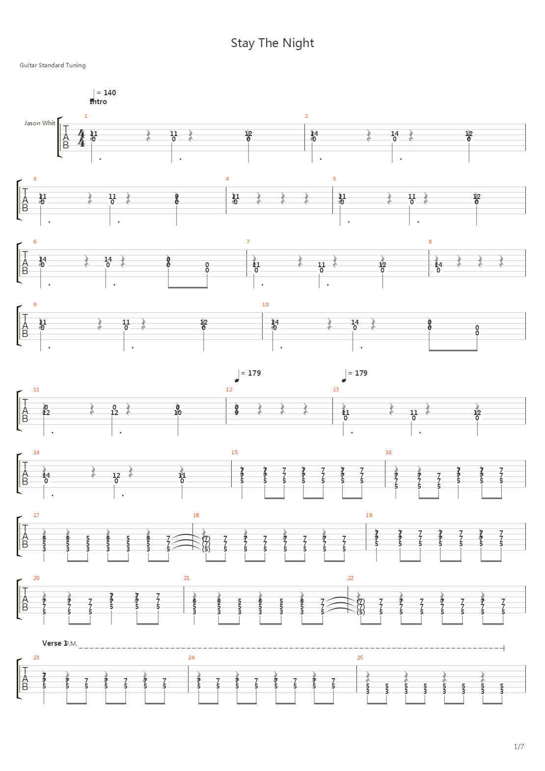 Stay The Night吉他谱