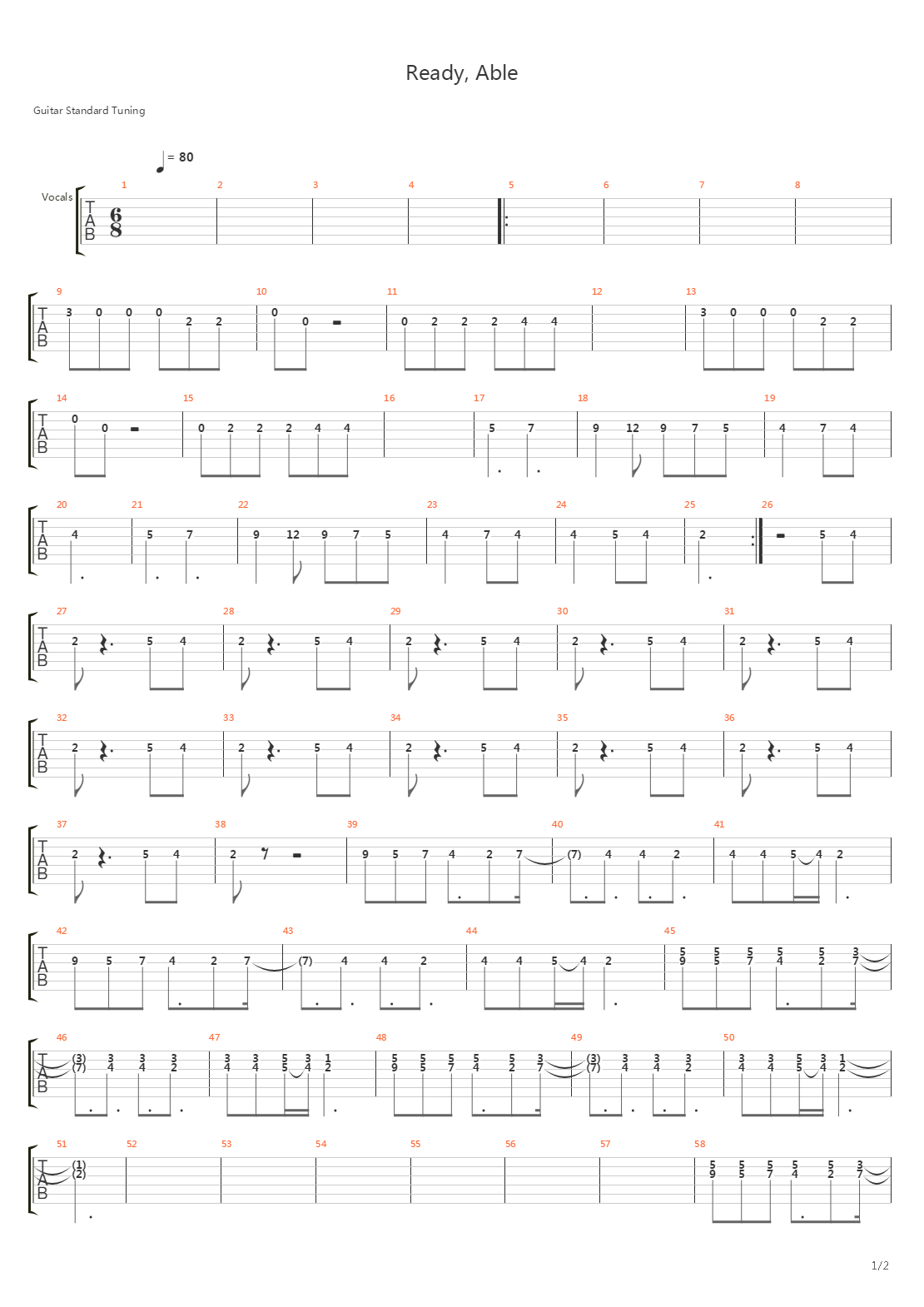 Ready, Able吉他谱
