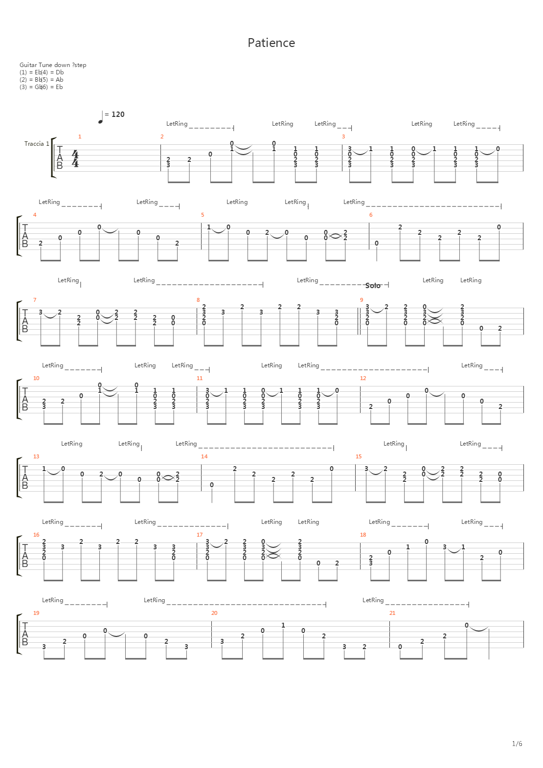 Patience Live吉他谱