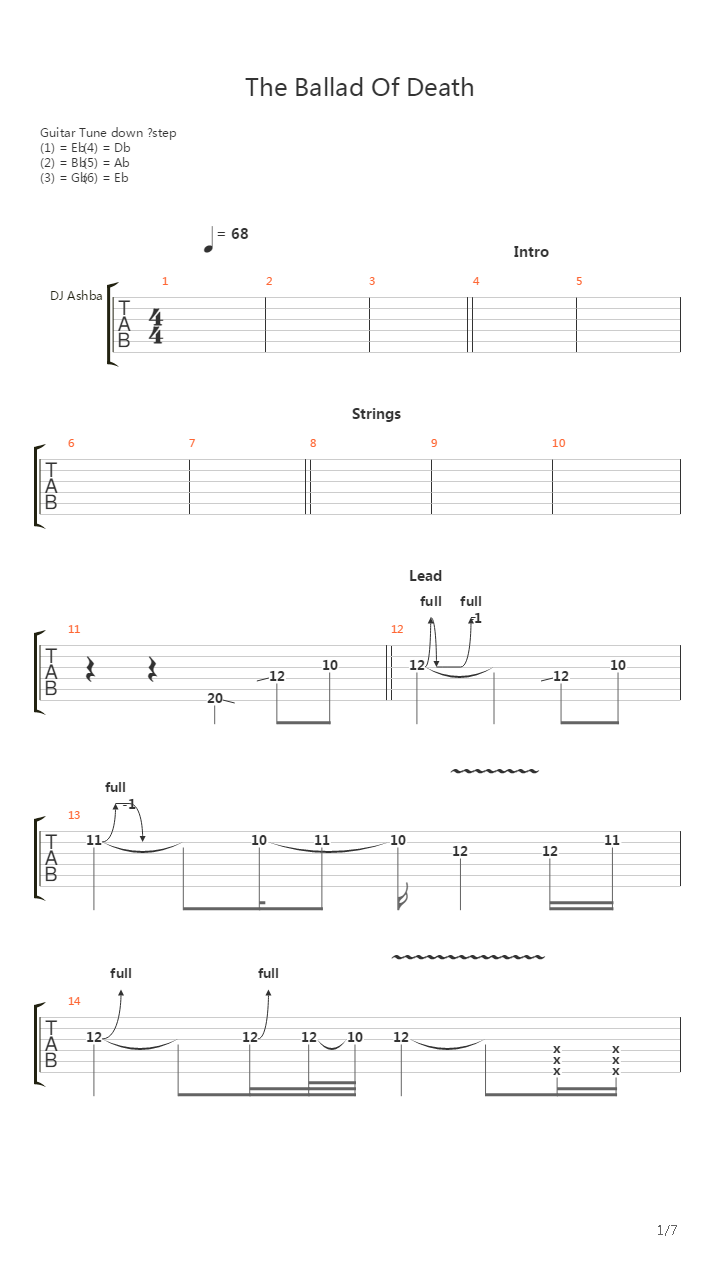 The Ballad Of Death吉他谱