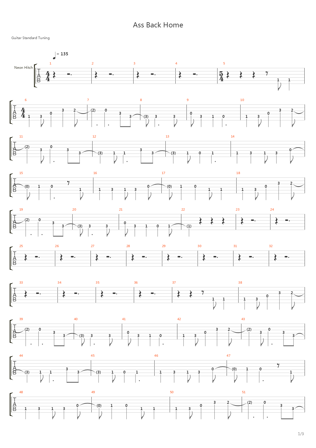 Ass Back Home (Feat. Neon Hitch)吉他谱