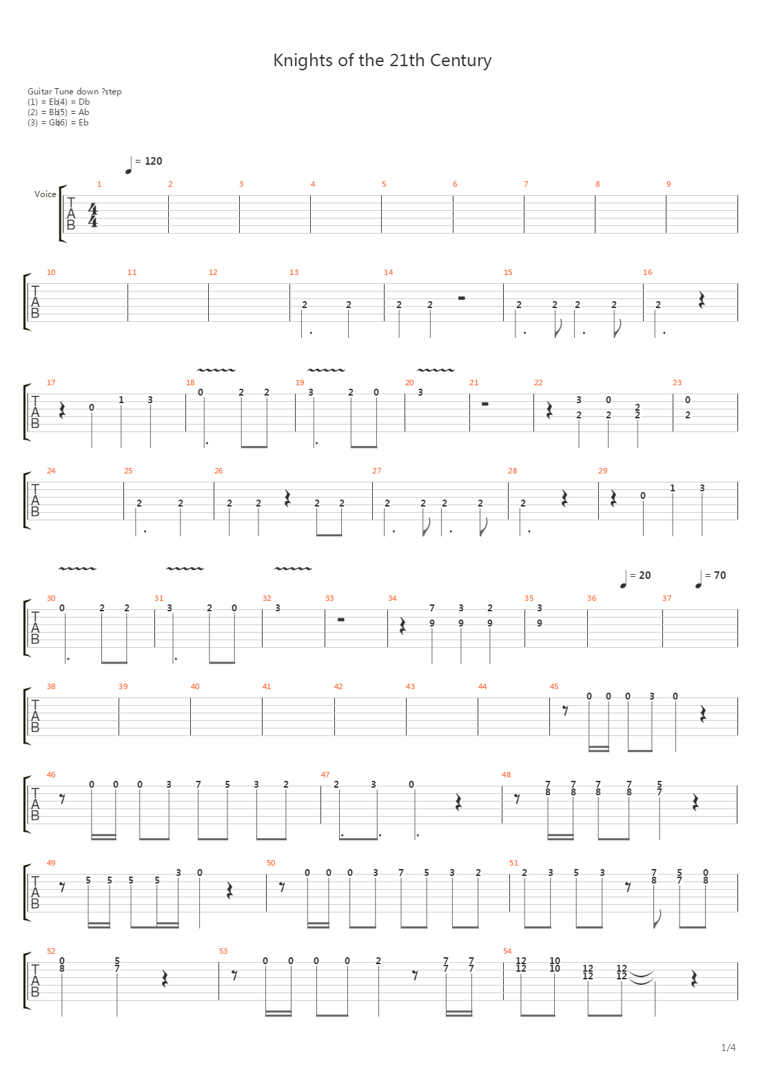 Knights Of The 21st Century吉他谱