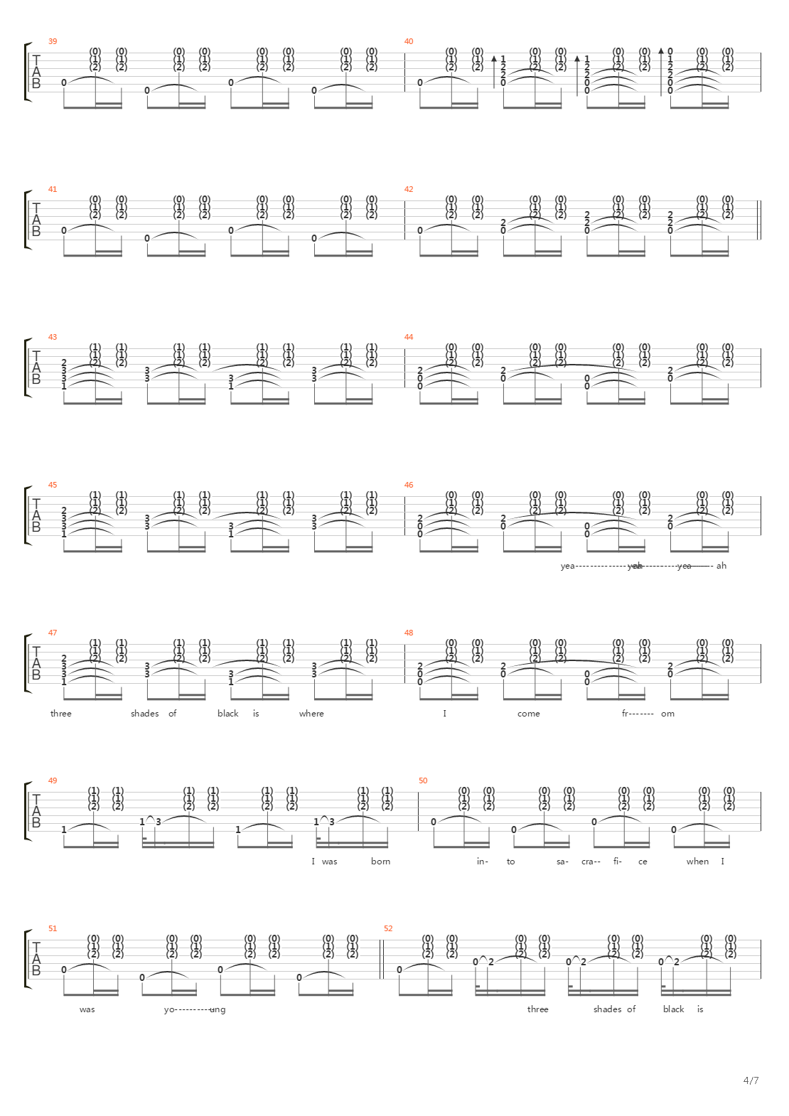 Three Shades Of Black吉他谱