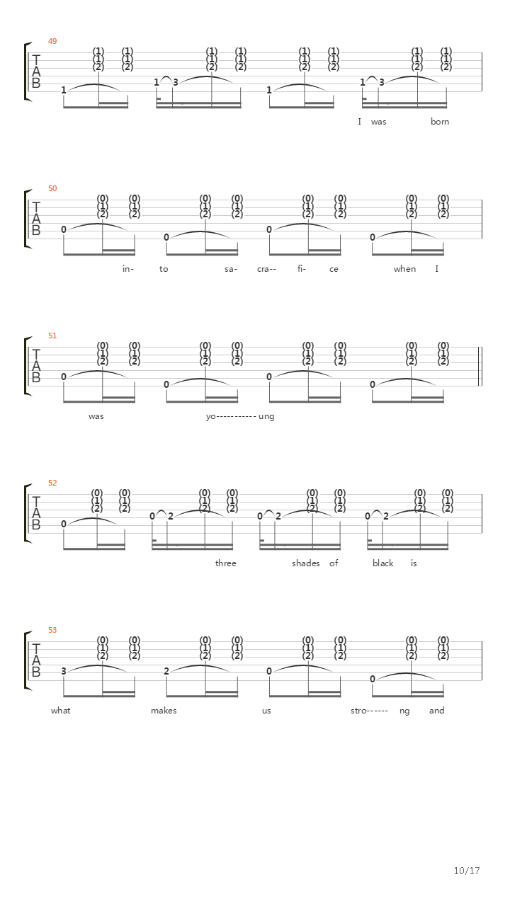 Three Shades Of Black吉他谱
