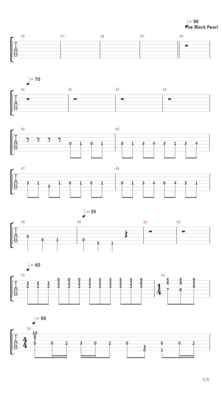 Pirates Of The Carribean Full Fingering Rearranged!吉他谱