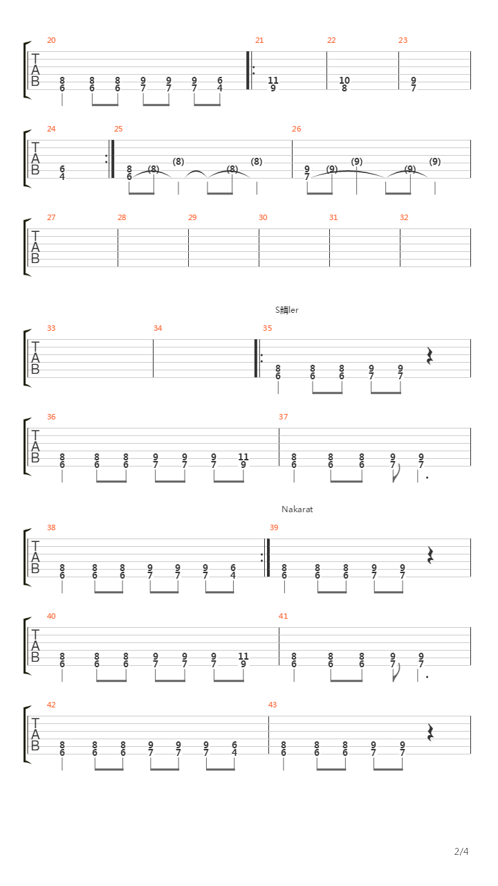 Bertaraf Et(Standar E)吉他谱