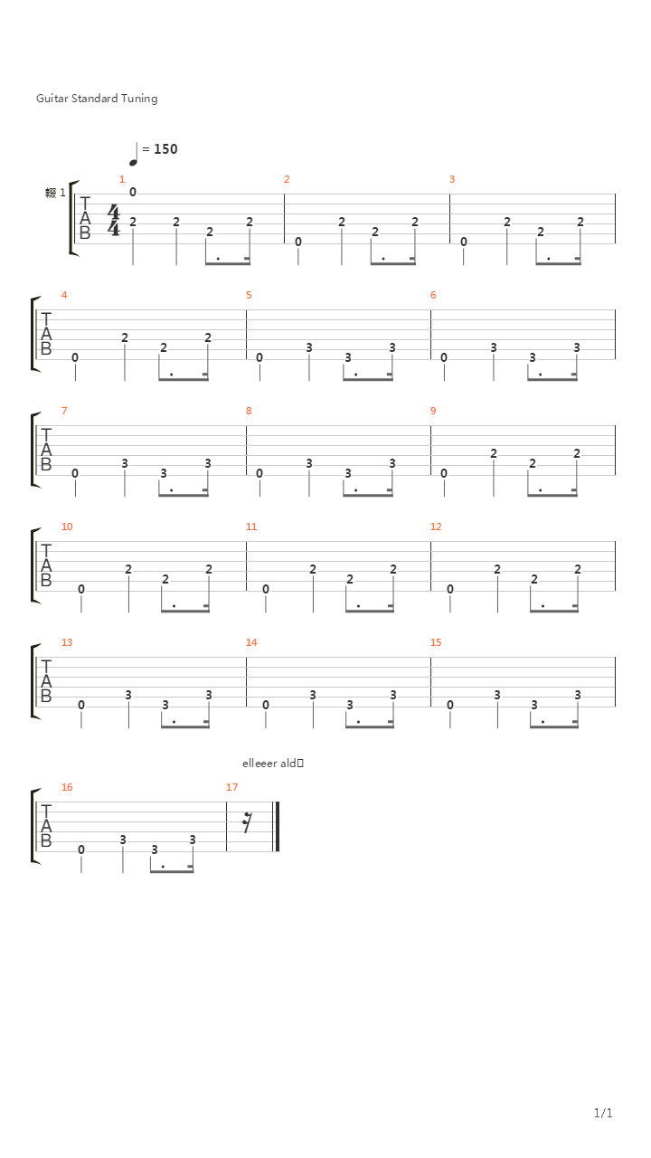 Eller Aldı吉他谱