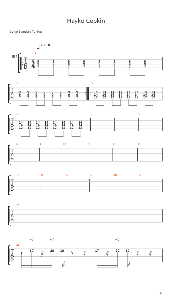 Ölüyorum吉他谱