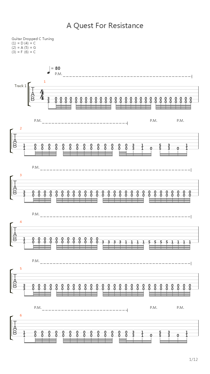A Quest For Resistance吉他谱