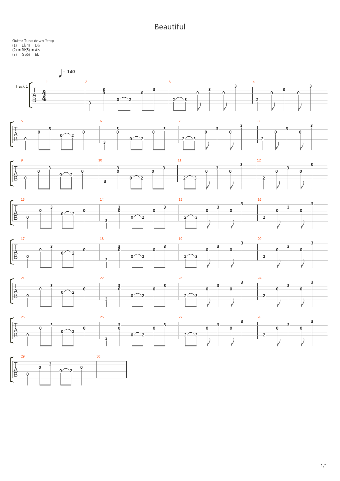 Beautiful吉他谱