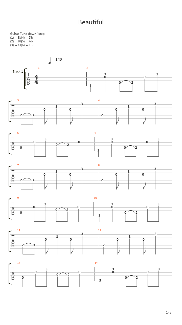 Beautiful吉他谱