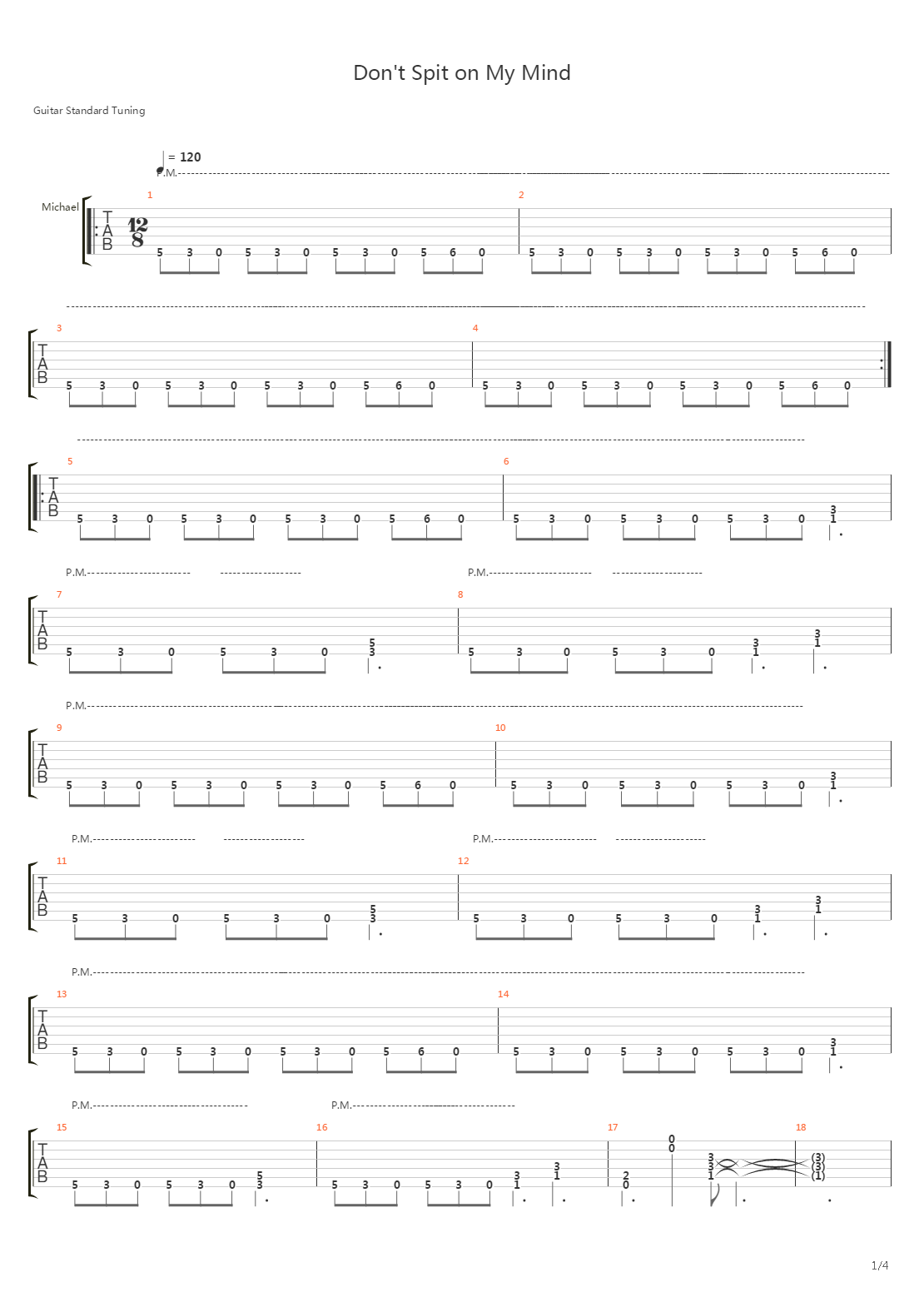 Don't Spit On My Mind吉他谱