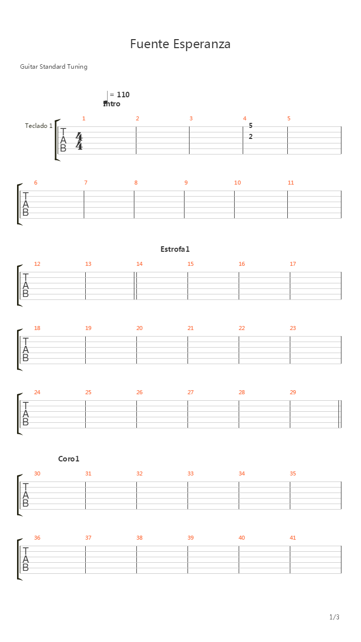 Fuente Esperanza吉他谱