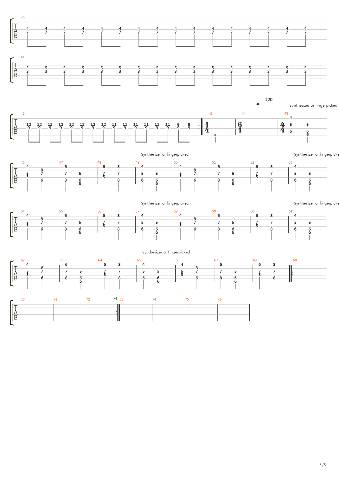 Valley吉他谱