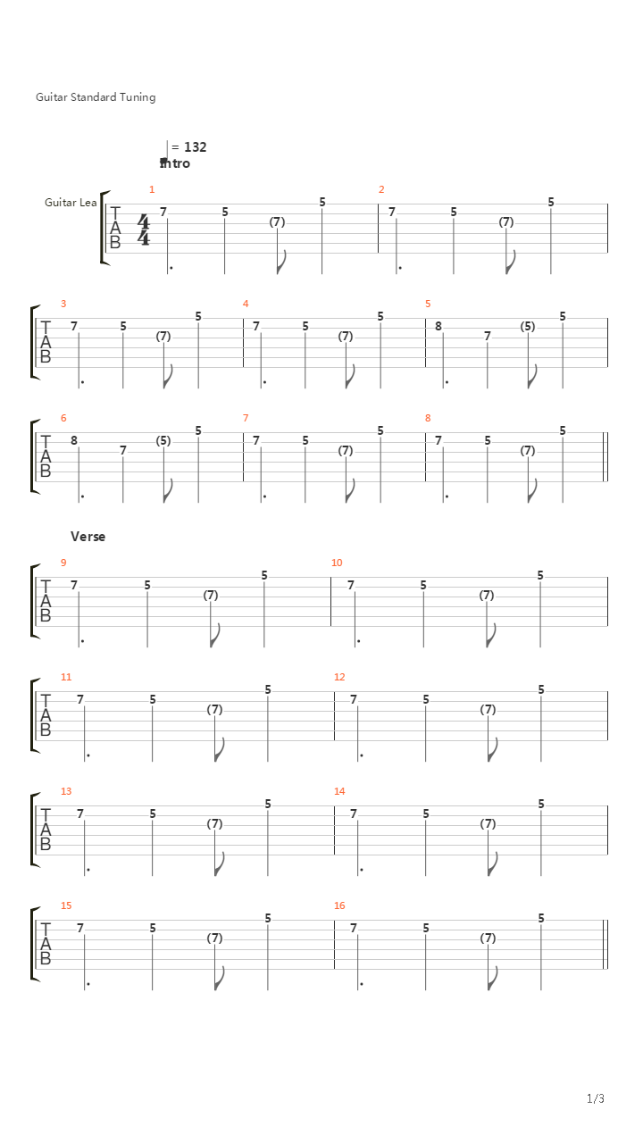 Narrow Road吉他谱