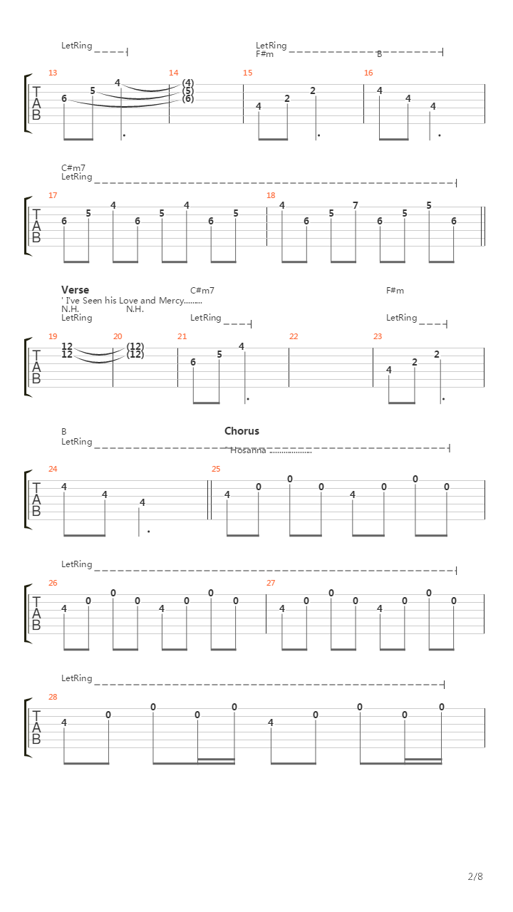 Hosanna吉他谱