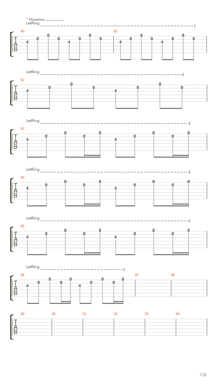 Hosanna吉他谱