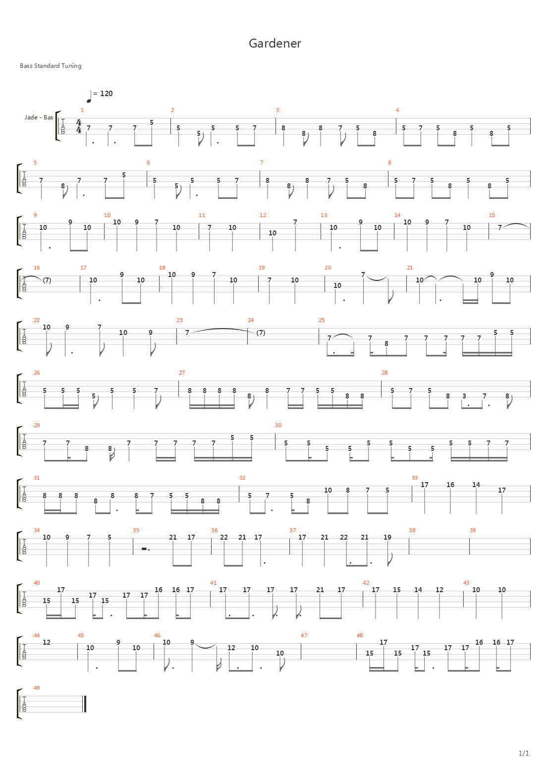 Gardener (Hauntingly Relaxing Bass)吉他谱
