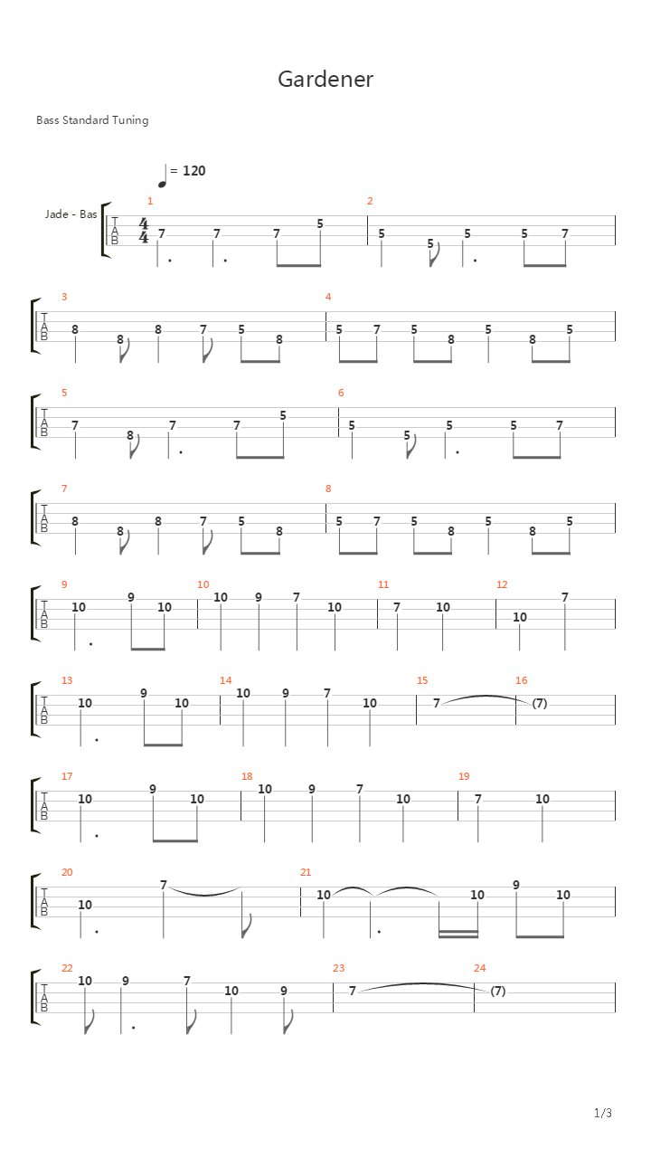 Gardener (Hauntingly Relaxing Bass)吉他谱