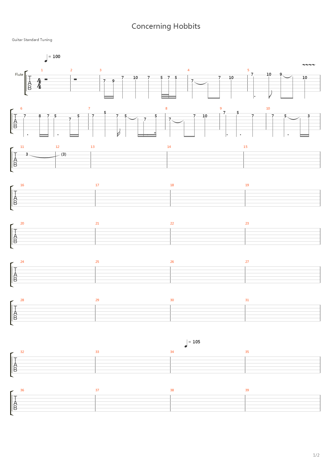 Concerning Hobbits Guitar吉他谱