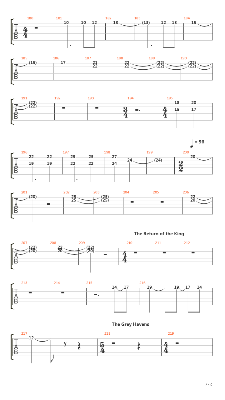 Suite From The Return Of The King吉他谱