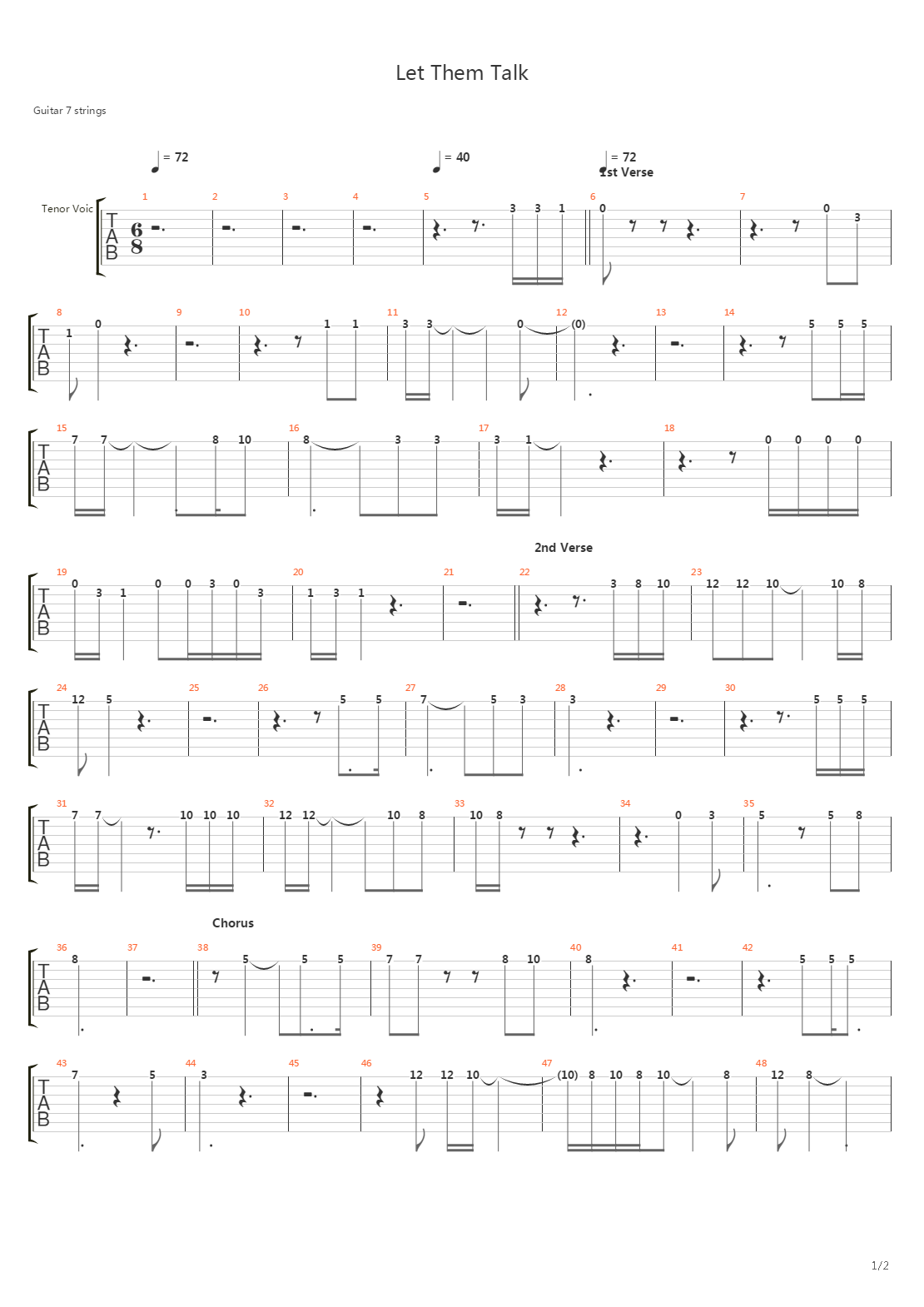 Let Them Talk吉他谱
